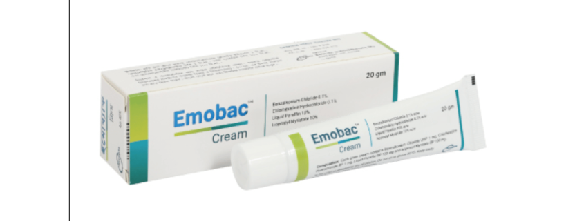 Emobac Cream(Benzalkonium Chloride 0.1%, Chlorhexidine Hydrochloride 0.1%, Liquid Paraffin 10%, Isopropyl Myristate 10%)